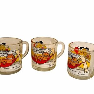 3 Garfield McDonald’s 1978 Cups Mugs